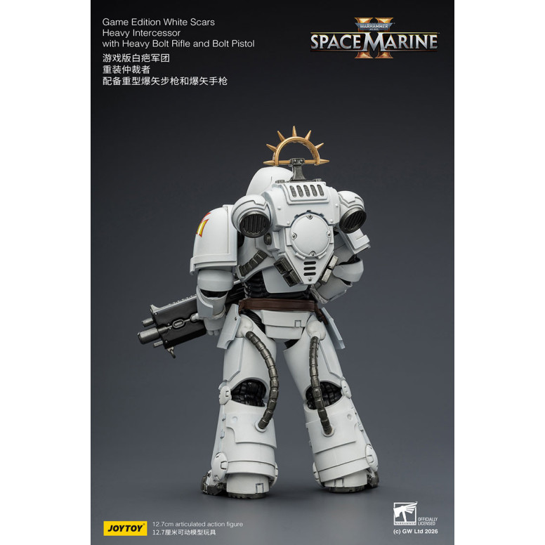 JoyToy - Space Marines II - Cicatrici bianche - Intercessore pesante con fucile pesante e pistola a proiettile 1/18