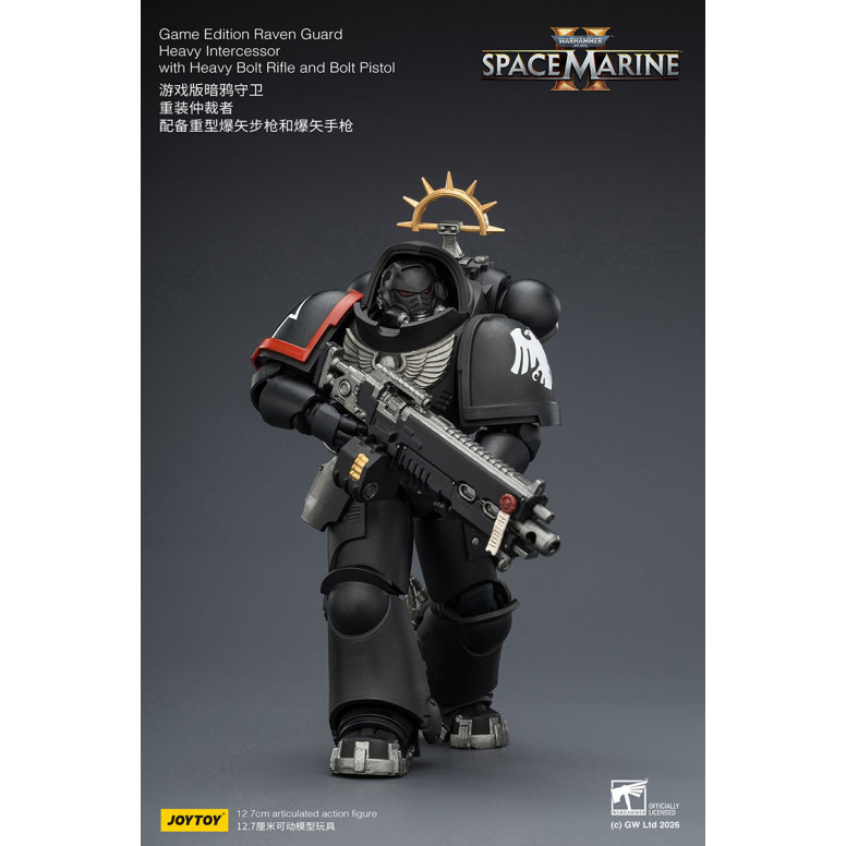 JoyToy - Space Marines II - Raven Guard - Intercessore pesante con fucile pesante e pistola bolt 1/18