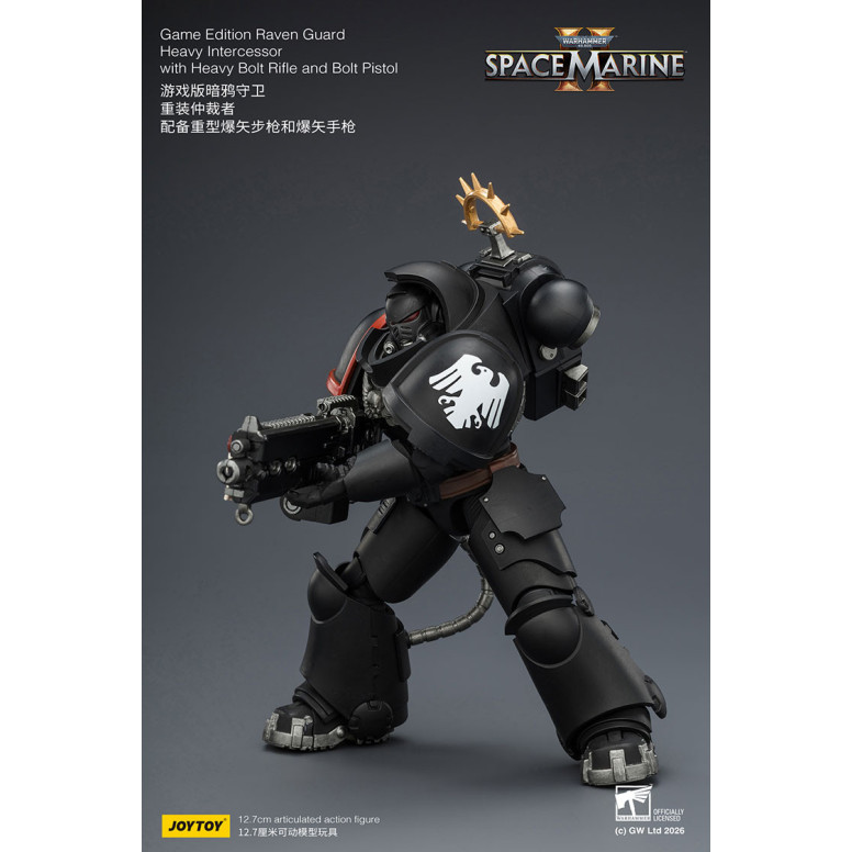 JoyToy - Space Marines II - Raven Guard - Intercessore pesante con fucile pesante e pistola bolt 1/18