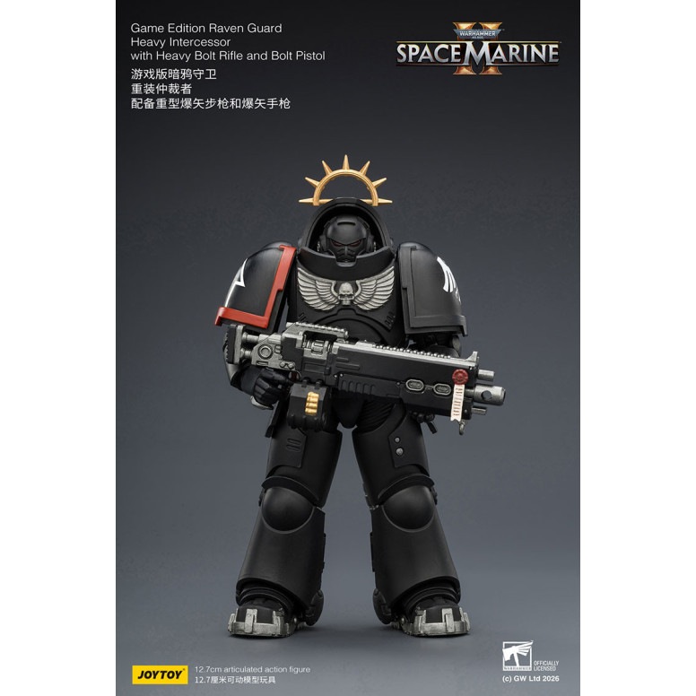 JoyToy - Space Marines II - Raven Guard - Intercessore pesante con fucile pesante e pistola bolt 1/18