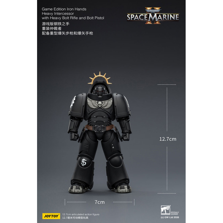 JoyToy - Space Marines II - Iron Hands - Intercessore pesante con fucile a otturatore pesante e pistola a otturatore 1/18