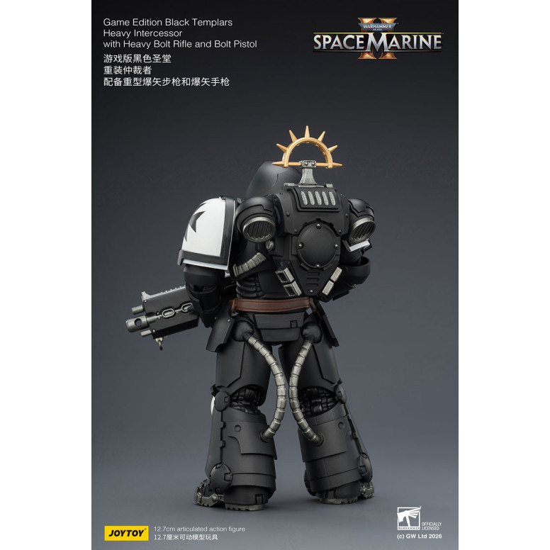 JoyToy - Space Marines II - Black Templars - Intercessore pesante con fucile a otturatore pesante e pistola a otturatore 1/18