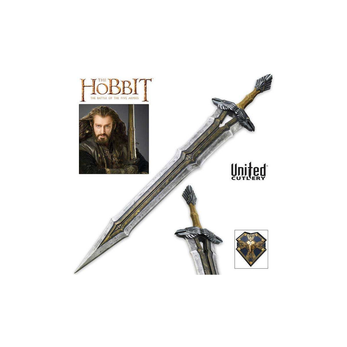 United Cutlery Spada Hobbit di Thorin Scudo di Quercia Regale - Figurina