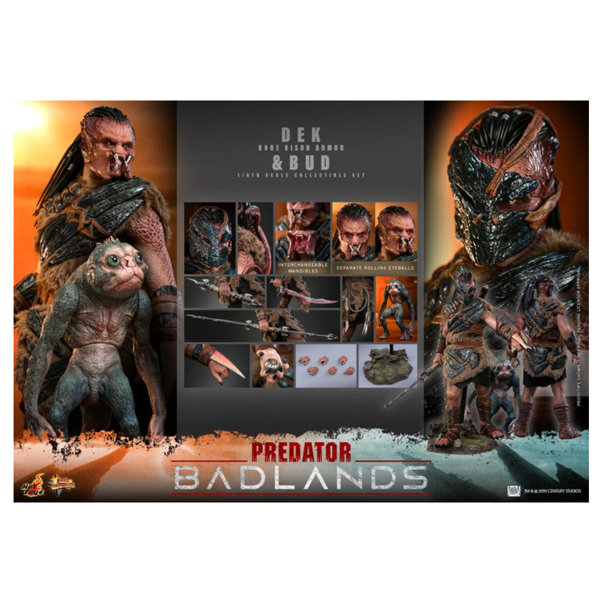 Hot Toys - Predator: Badlands - Dek (armatura Bone Bison) e Bud MMS 1/6