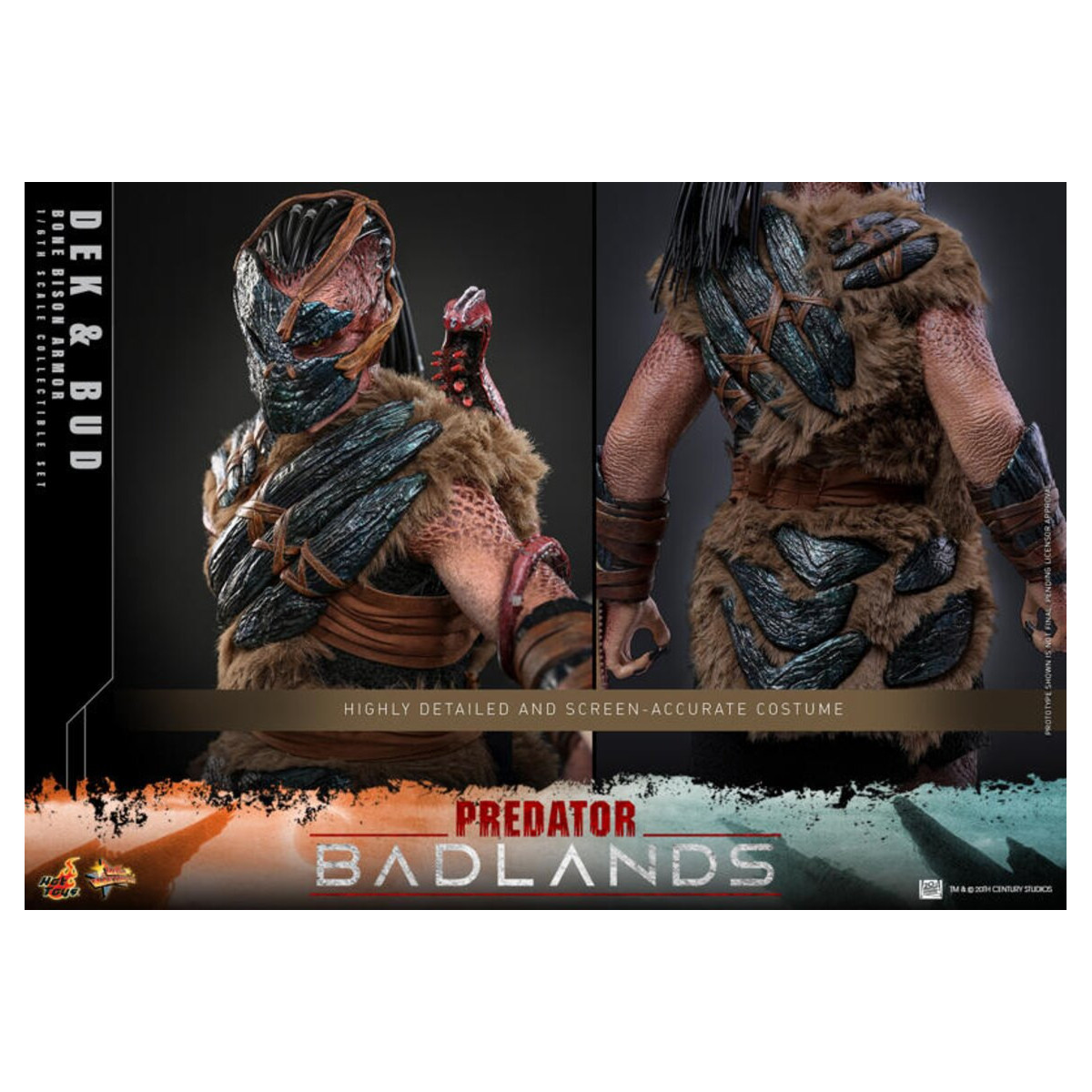 Hot Toys - Predator: Badlands - Dek (armatura Bone Bison) e Bud MMS 1/6