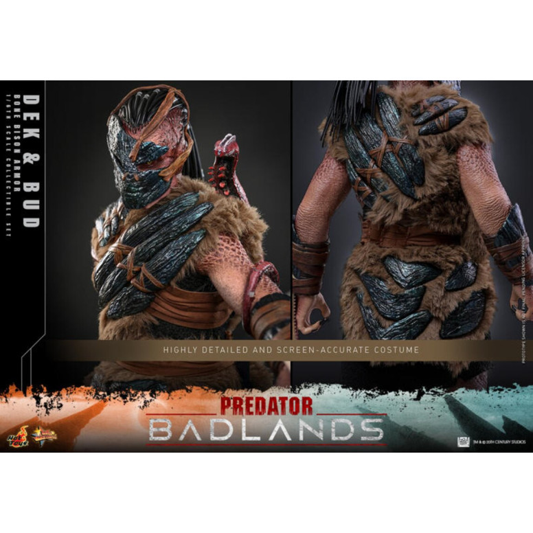 Hot Toys - Predator: Badlands - Dek (armatura Bone Bison) e Bud MMS 1/6