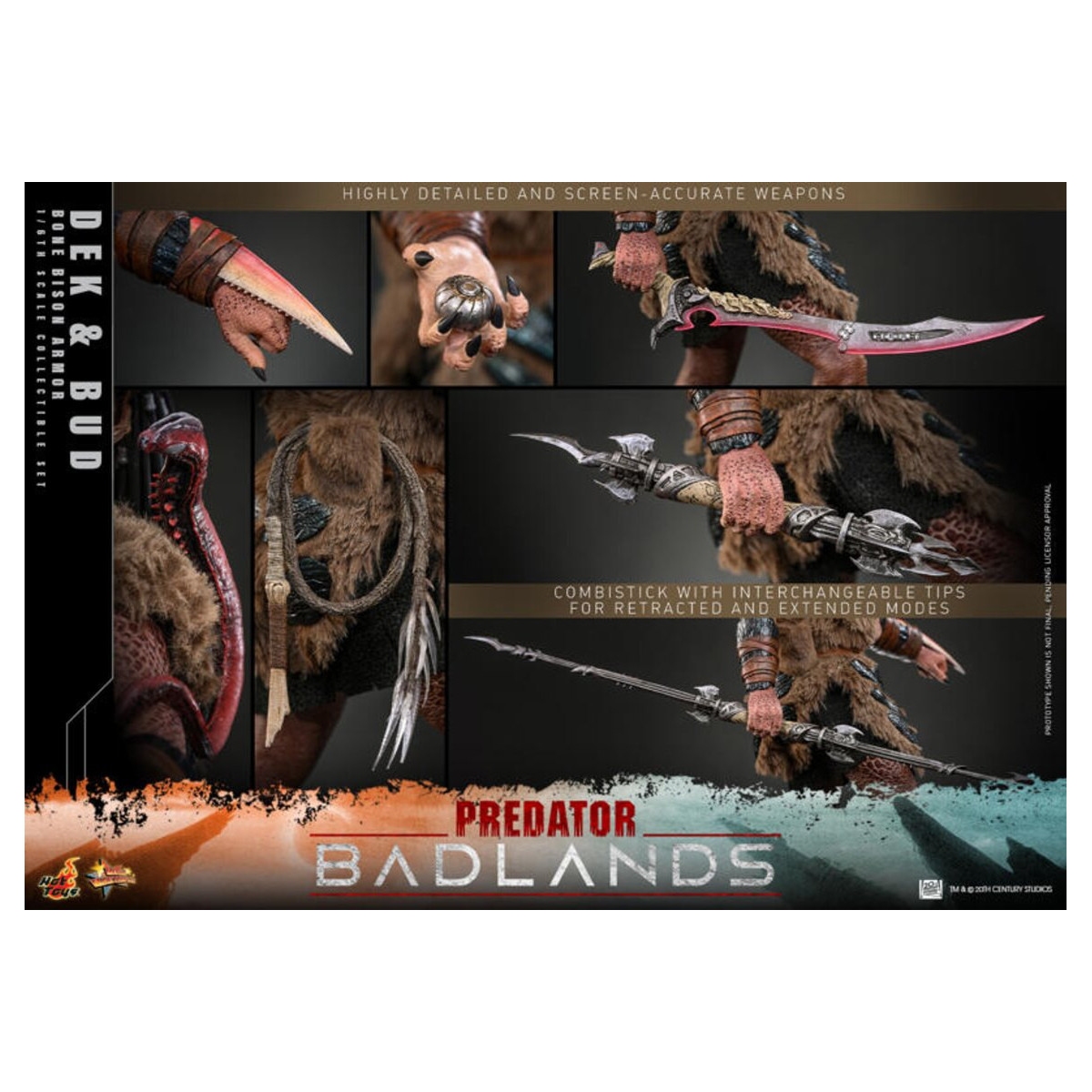 Hot Toys - Predator: Badlands - Dek (armatura Bone Bison) e Bud MMS 1/6
