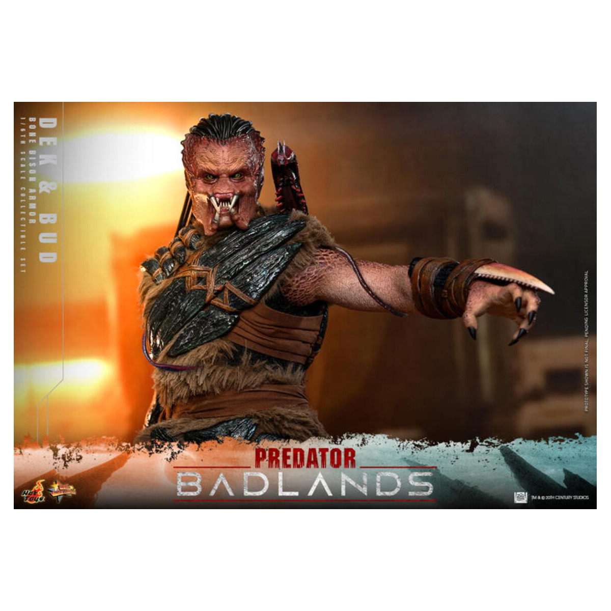 Hot Toys - Predator: Badlands - Dek (armatura Bone Bison) e Bud MMS 1/6