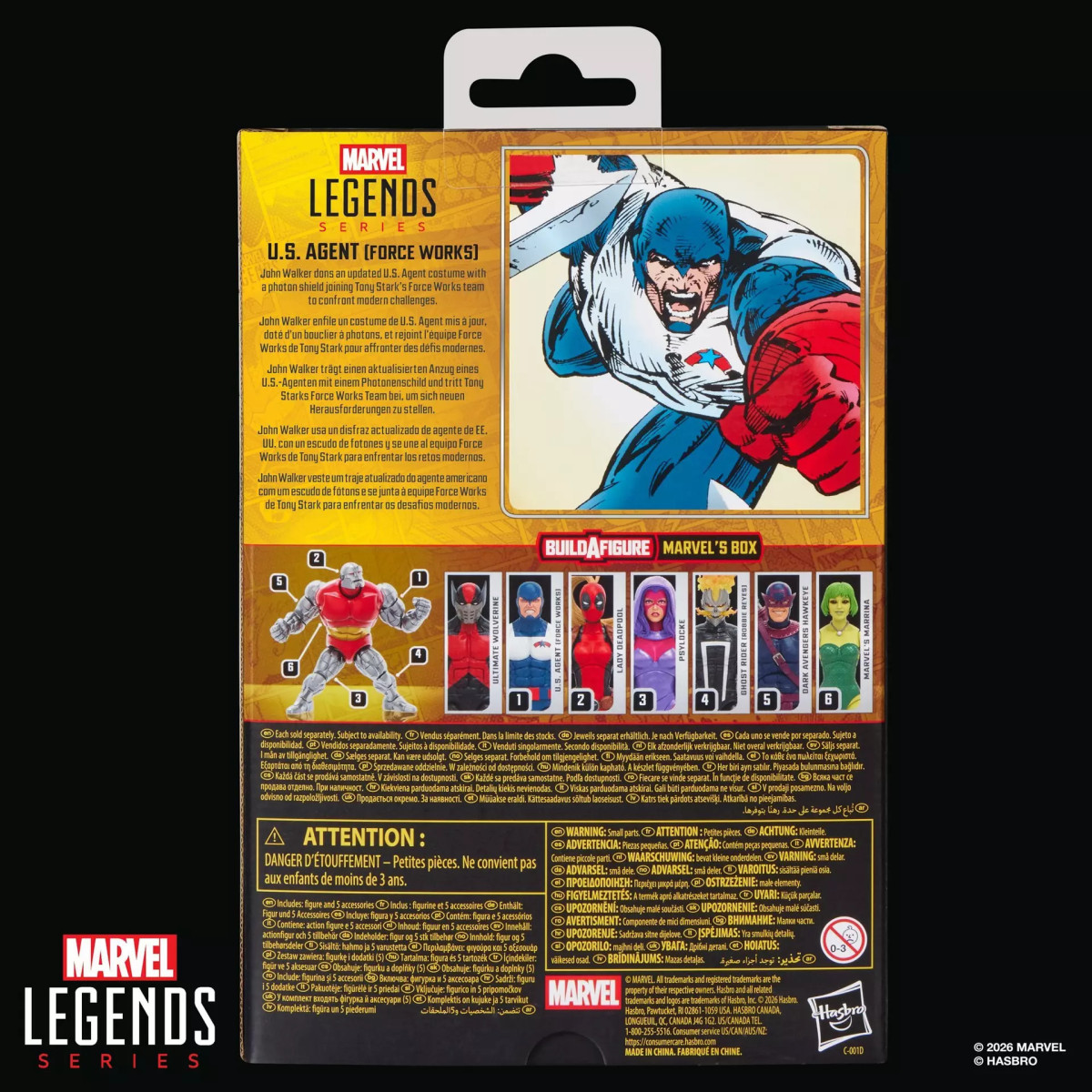 Marvel Legends - U.S. Agente (Opere di forza) - Box BAF