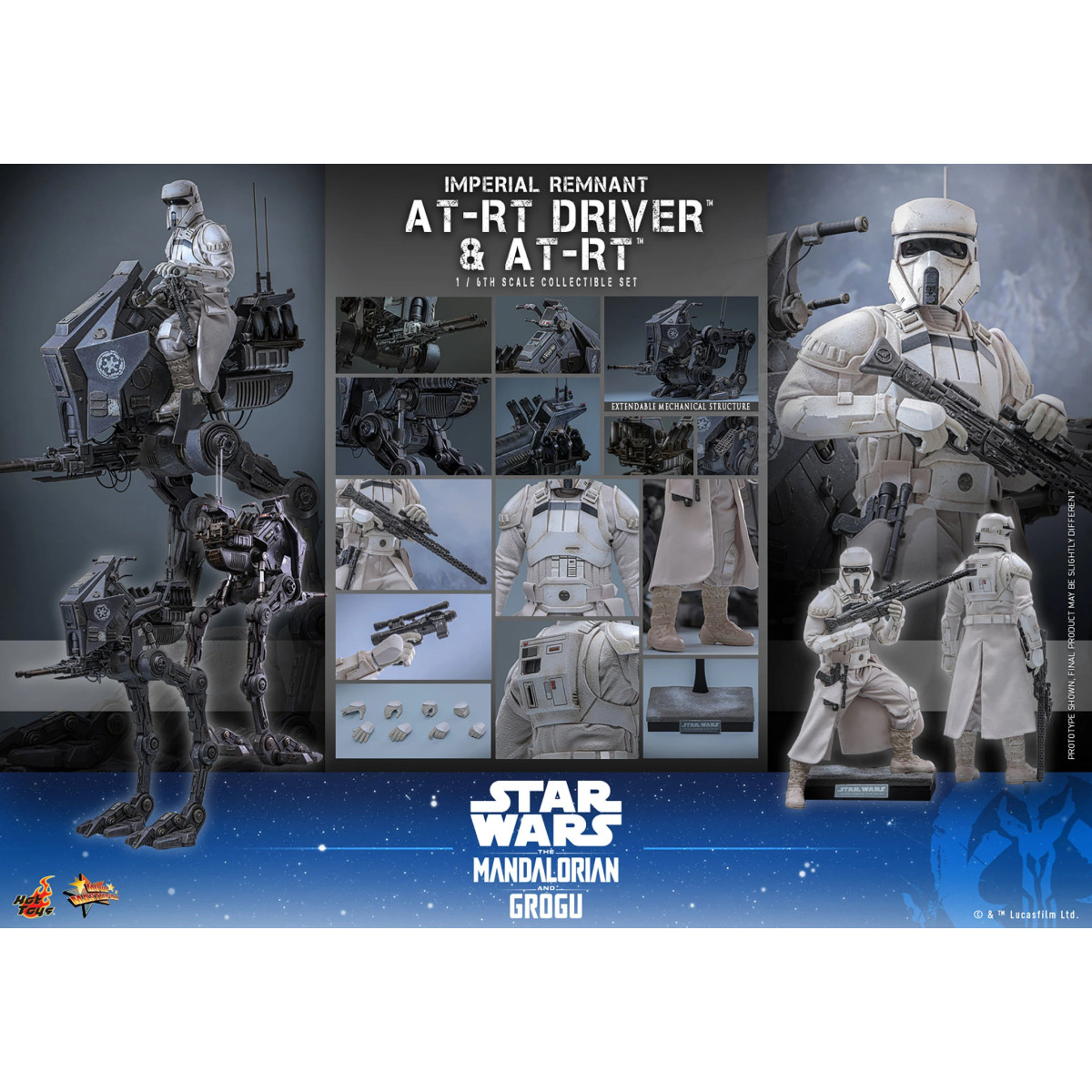 Hot Toys Star Wars - Autista AT-RT Imperial Remnant e AT-RT 60 MMS 1/6 - Star Wars: The Mandalorian & Grogu