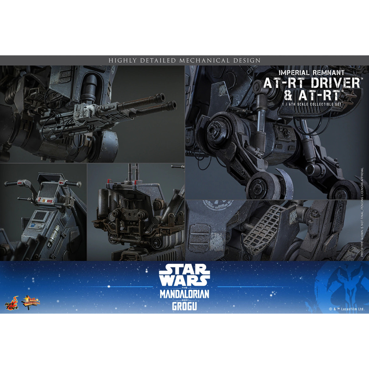 Hot Toys Star Wars - Autista AT-RT Imperial Remnant e AT-RT 60 MMS 1/6 - Star Wars: The Mandalorian & Grogu