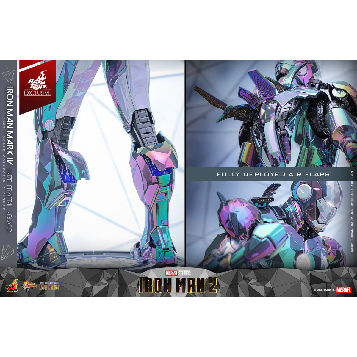 Hot Toys Iron Man 2 - Iron Man Mark IV (armatura frattale Haze) Die Cast Hot Toys Exclusive MMS 1/6