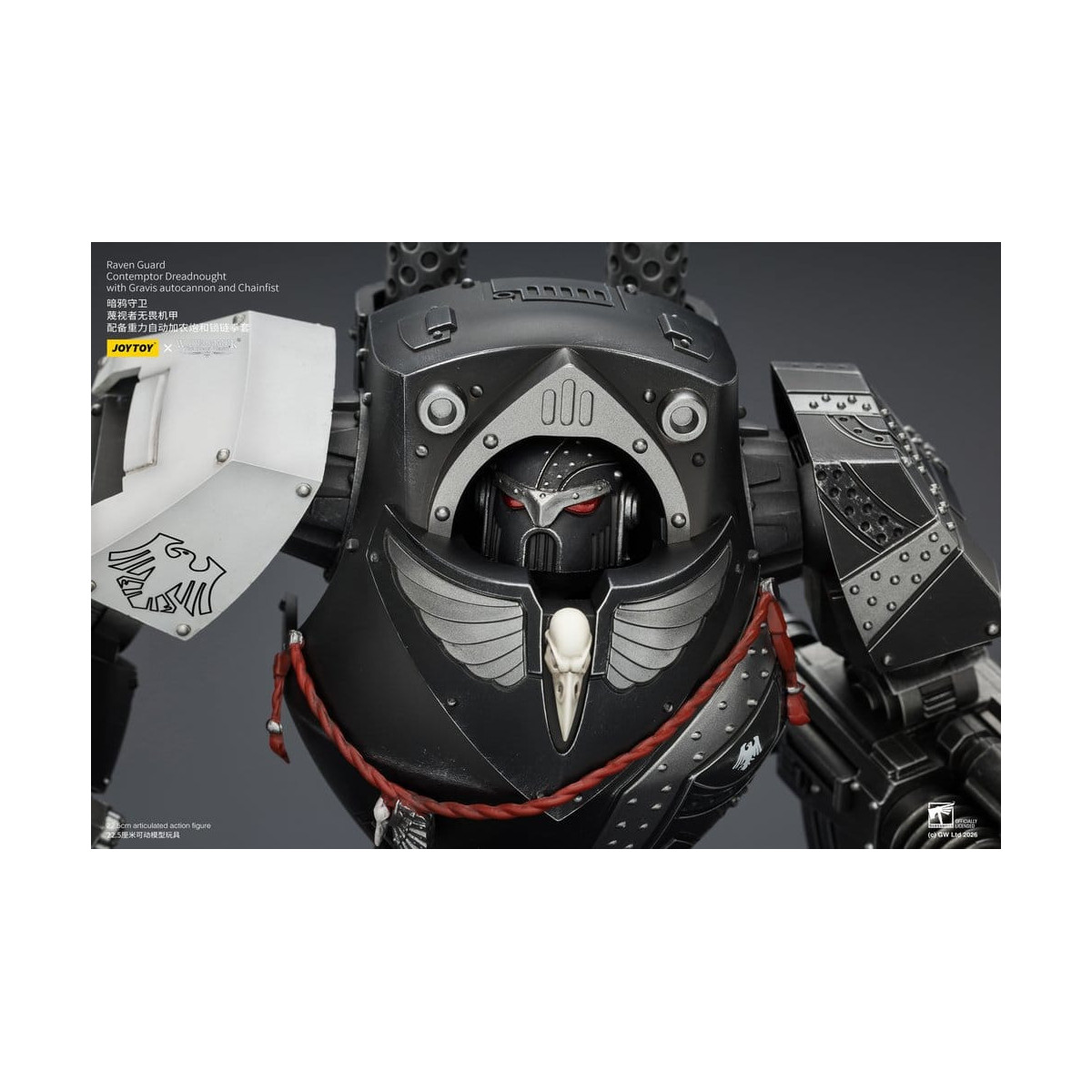 JoyToy Space Marines - Raven Guard - Contemptor Dreadnought con autocannone Gravis e Chainfist 1/18 - Warhammer 40k