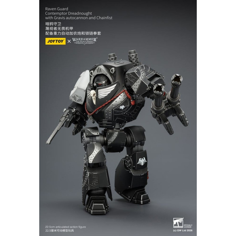 JoyToy Space Marines - Raven Guard - Contemptor Dreadnought con autocannone Gravis e Chainfist 1/18 - Warhammer 40k