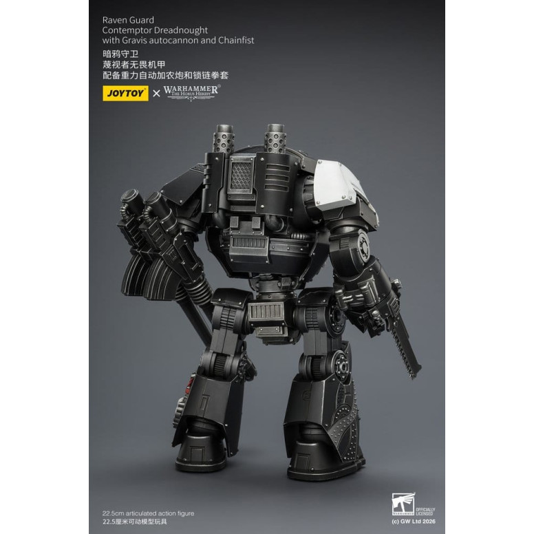 JoyToy Space Marines - Raven Guard - Contemptor Dreadnought con autocannone Gravis e Chainfist 1/18 - Warhammer 40k