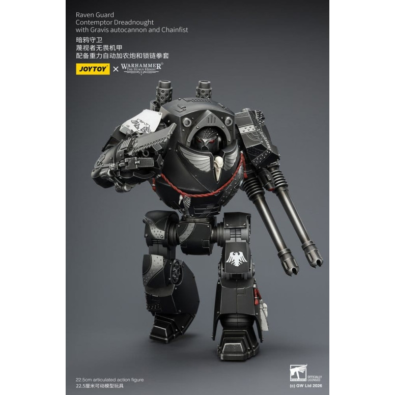 JoyToy Space Marines - Raven Guard - Contemptor Dreadnought con autocannone Gravis e Chainfist 1/18 - Warhammer 40k