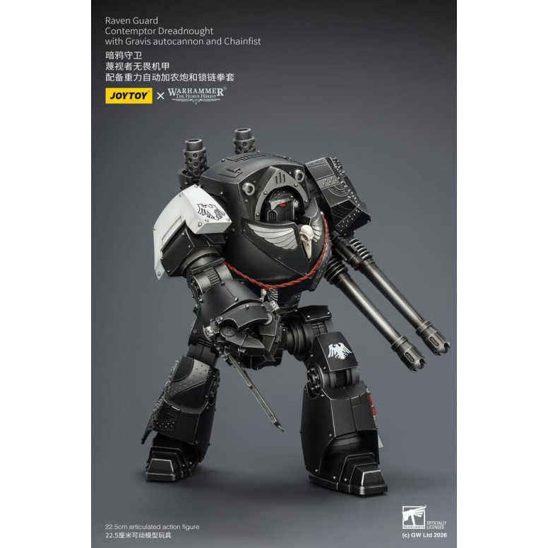 JoyToy Space Marines - Raven Guard - Contemptor Dreadnought con autocannone Gravis e Chainfist 1/18 - Warhammer 40k