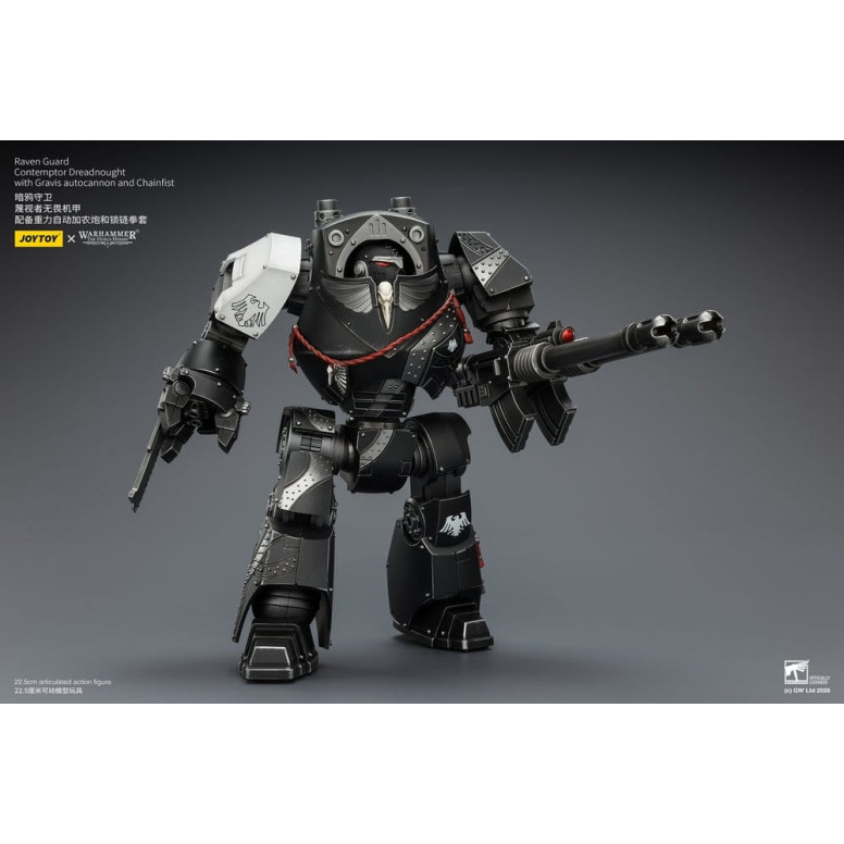 JoyToy Space Marines - Raven Guard - Contemptor Dreadnought con autocannone Gravis e Chainfist 1/18 - Warhammer 40k
