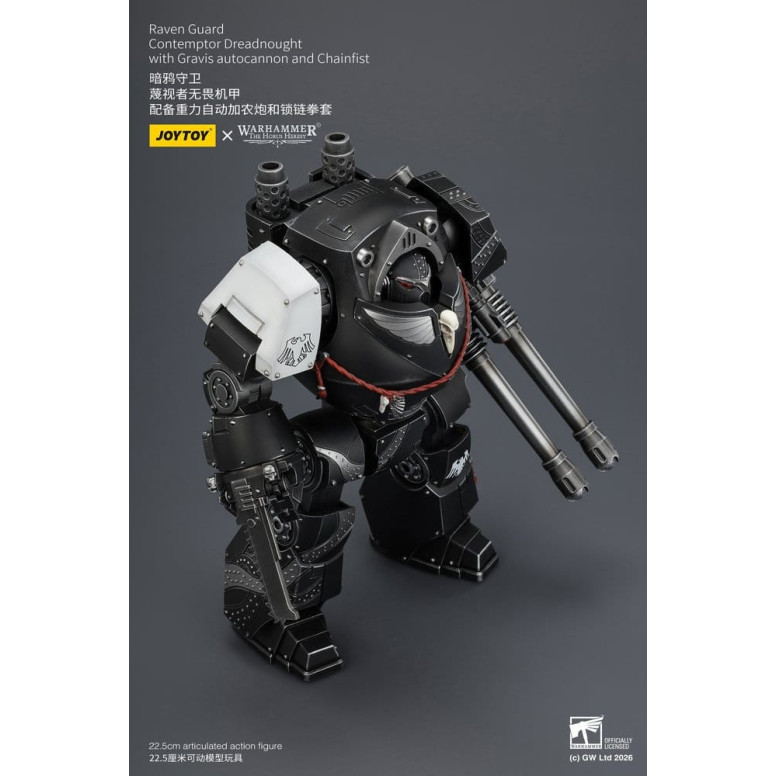 JoyToy Space Marines - Raven Guard - Contemptor Dreadnought con autocannone Gravis e Chainfist 1/18 - Warhammer 40k