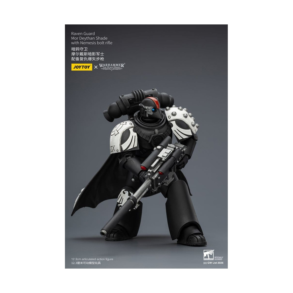 JoyToy Space Marines - Guardia Corvo - Mor Deythan Shade con fucile Nemesis 1/18 - Warhammer 40k