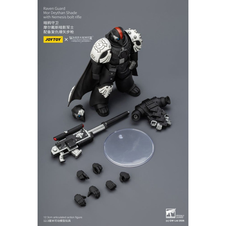 JoyToy Space Marines - Guardia Corvo - Mor Deythan Shade con fucile Nemesis 1/18 - Warhammer 40k
