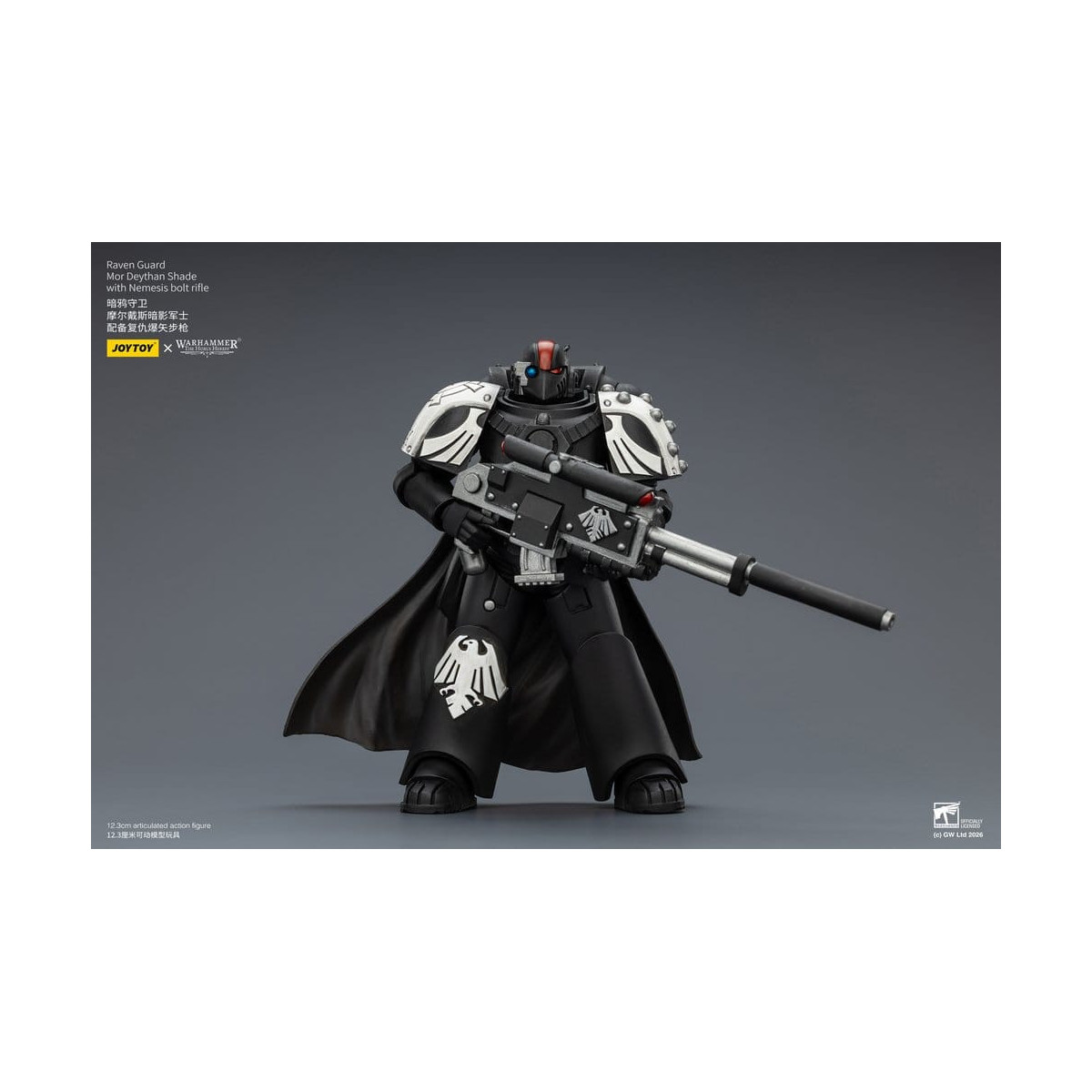 JoyToy Space Marines - Guardia Corvo - Mor Deythan Shade con fucile Nemesis 1/18 - Warhammer 40k