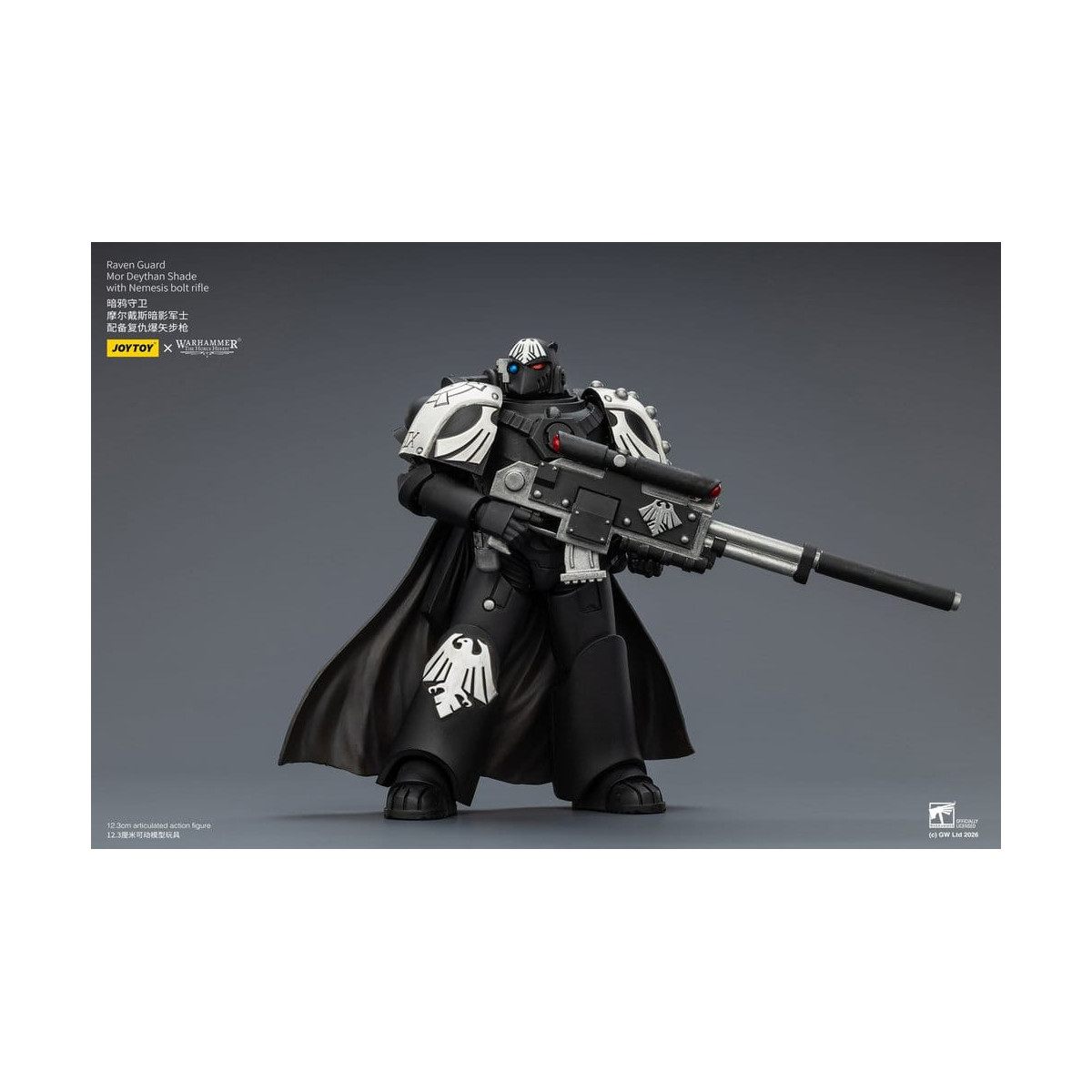 JoyToy Space Marines - Guardia Corvo - Mor Deythan Shade con fucile Nemesis 1/18 - Warhammer 40k