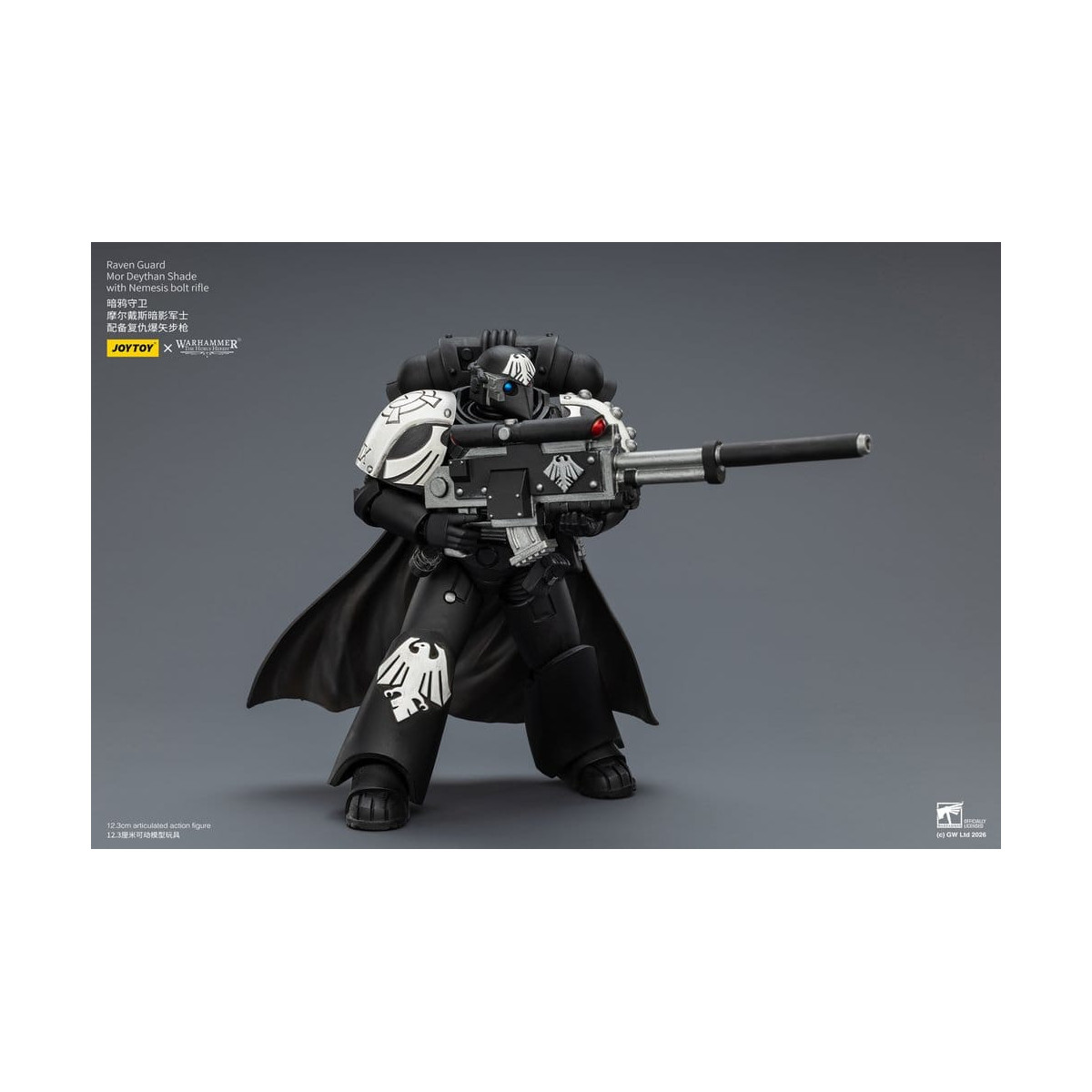 JoyToy Space Marines - Guardia Corvo - Mor Deythan Shade con fucile Nemesis 1/18 - Warhammer 40k