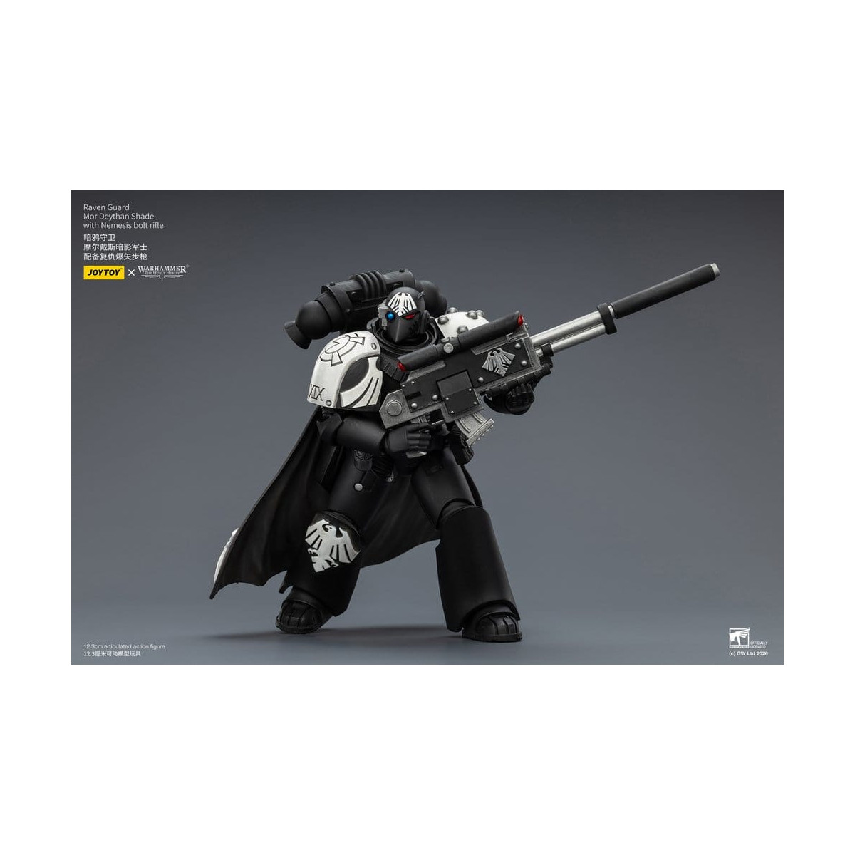 JoyToy Space Marines - Guardia Corvo - Mor Deythan Shade con fucile Nemesis 1/18 - Warhammer 40k