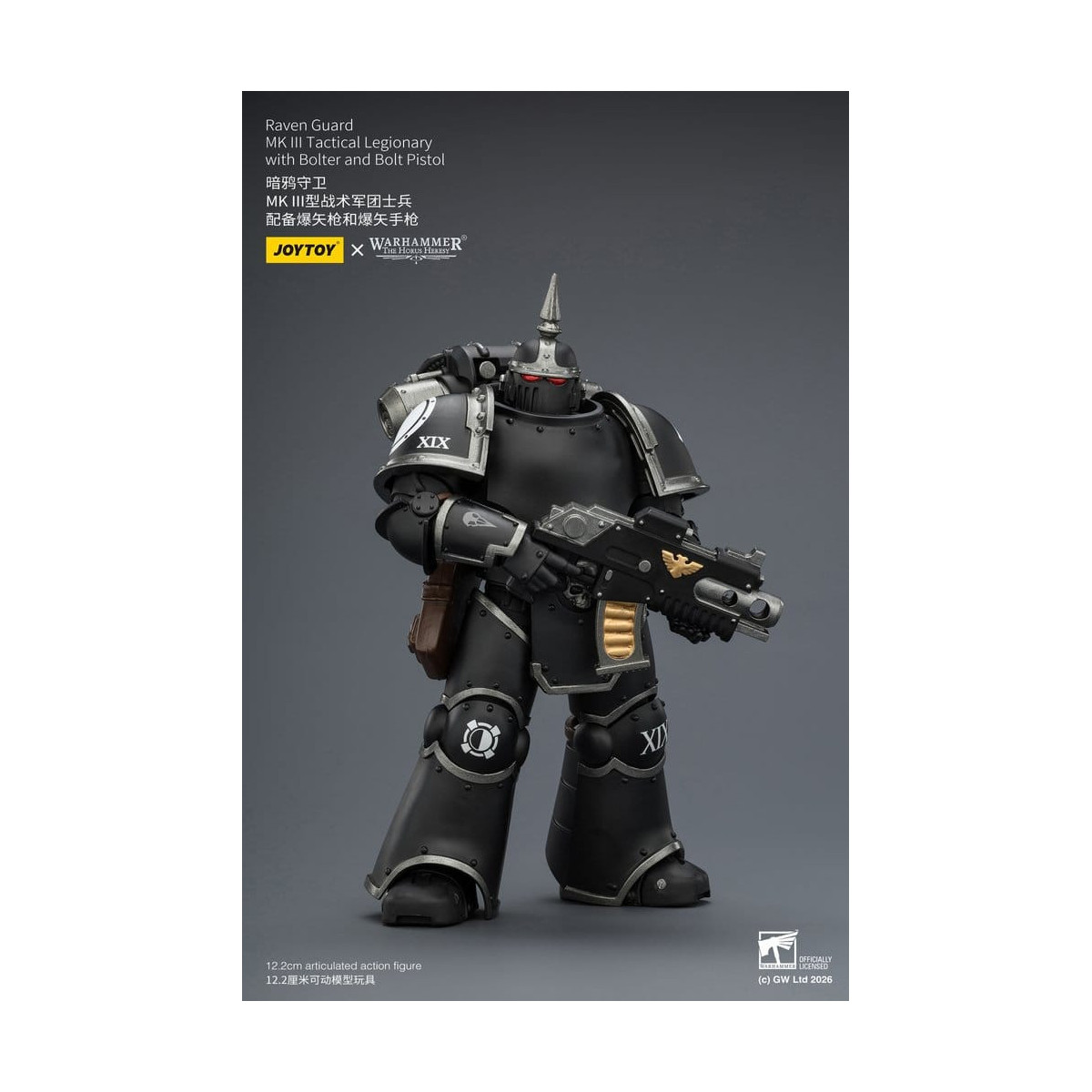 Joytoy - Warhammer - Squadra tattica Raven Guard Mk III - Legionario tattico Mk III con bolt e pistola bolt 1/18