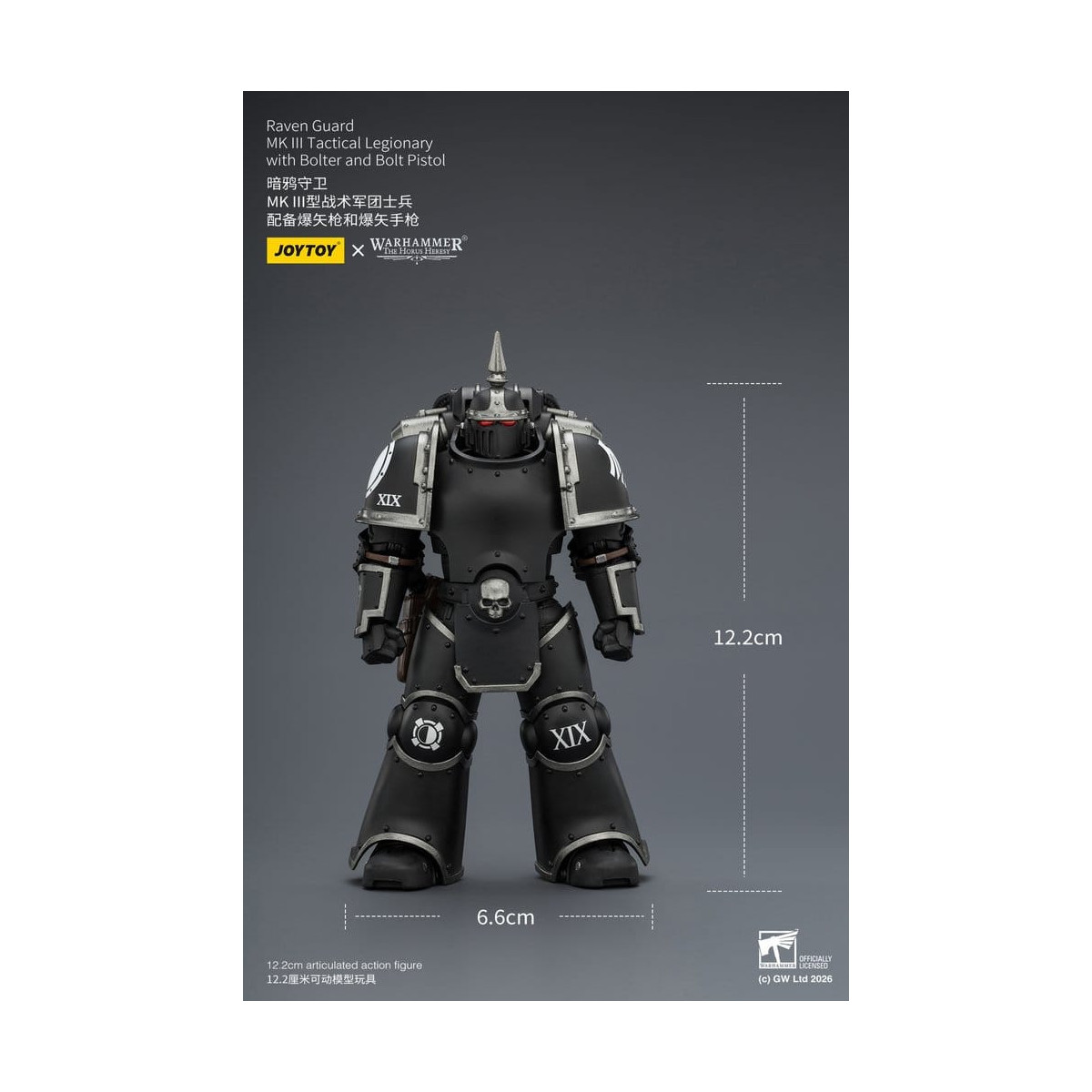 Joytoy - Warhammer - Squadra tattica Raven Guard Mk III - Legionario tattico Mk III con bolt e pistola bolt 1/18