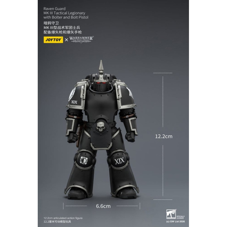 Joytoy - Warhammer - Squadra tattica Raven Guard Mk III - Legionario tattico Mk III con bolt e pistola bolt 1/18