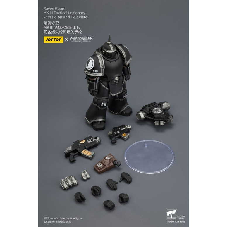 Joytoy - Warhammer - Squadra tattica Raven Guard Mk III - Legionario tattico Mk III con bolt e pistola bolt 1/18