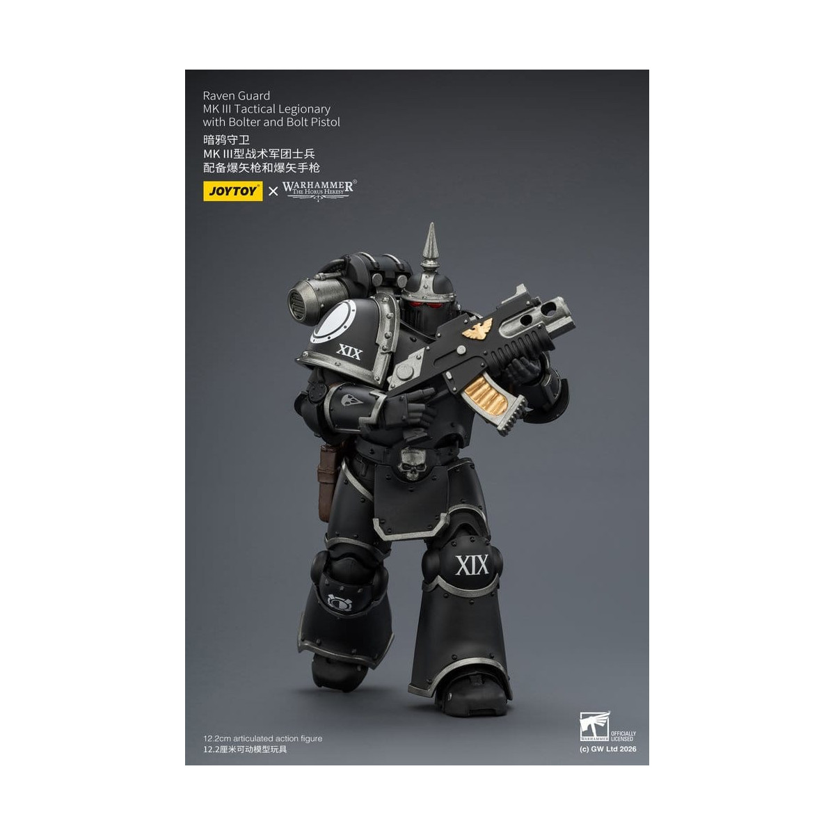 Joytoy - Warhammer - Squadra tattica Raven Guard Mk III - Legionario tattico Mk III con bolt e pistola bolt 1/18