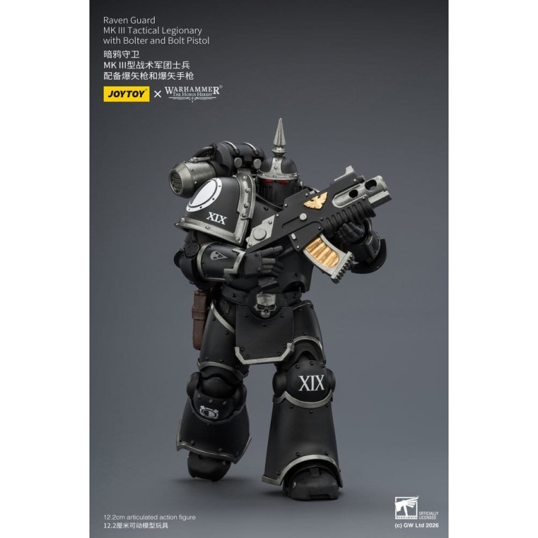 Joytoy - Warhammer - Squadra tattica Raven Guard Mk III - Legionario tattico Mk III con bolt e pistola bolt 1/18