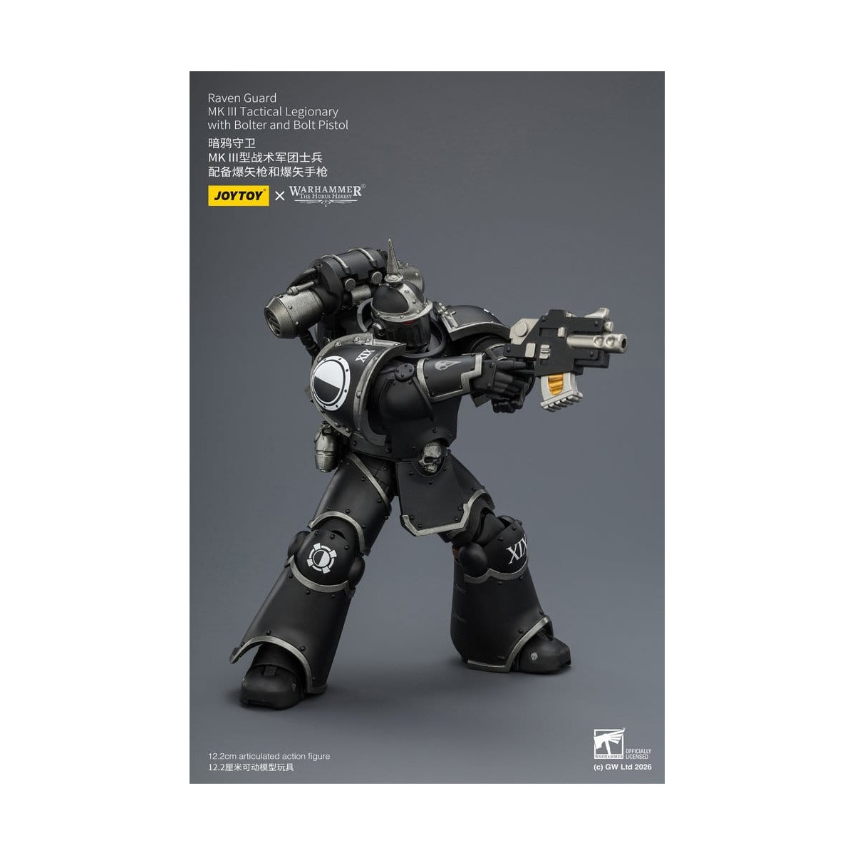 Joytoy - Warhammer - Squadra tattica Raven Guard Mk III - Legionario tattico Mk III con bolt e pistola bolt 1/18