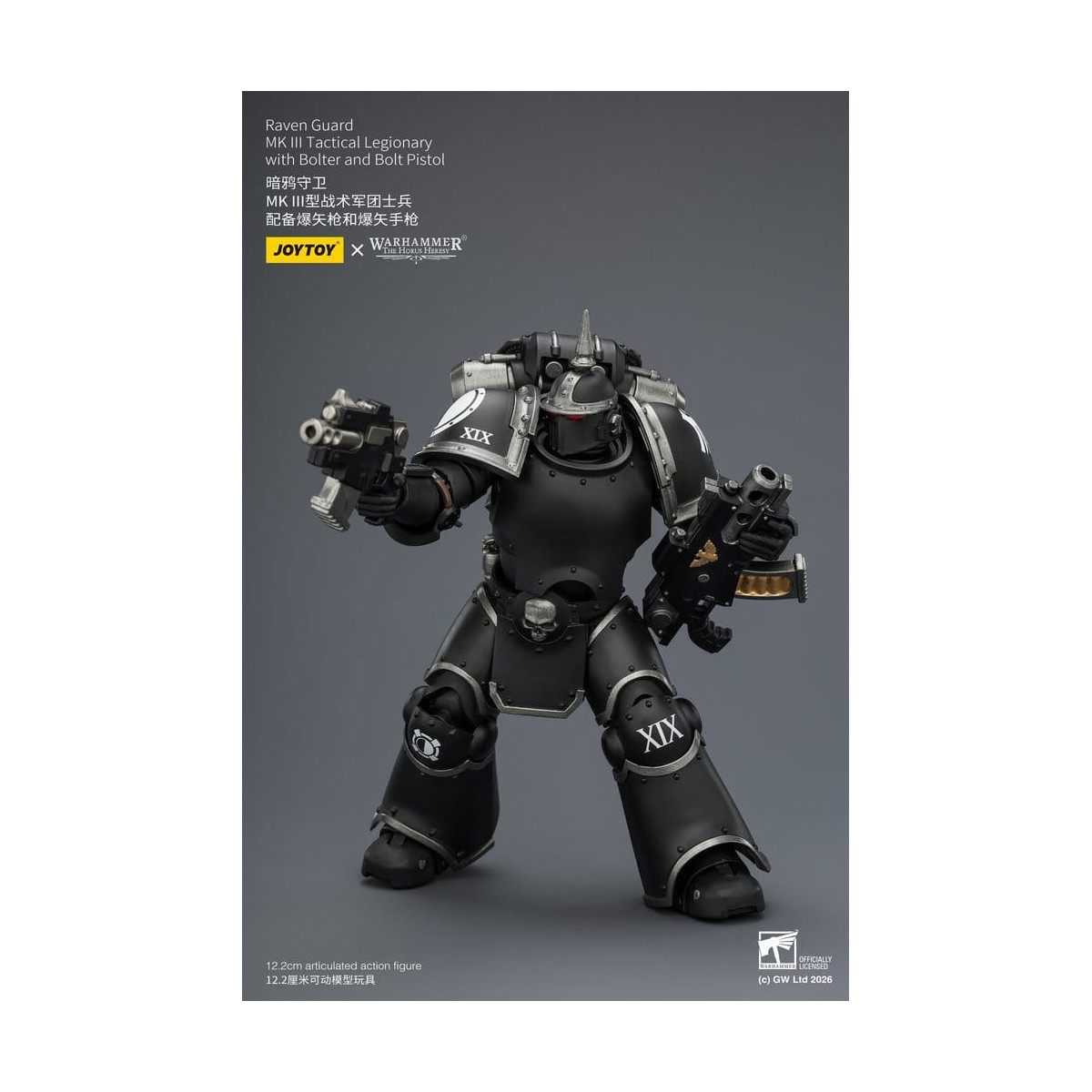 Joytoy - Warhammer - Squadra tattica Raven Guard Mk III - Legionario tattico Mk III con bolt e pistola bolt 1/18