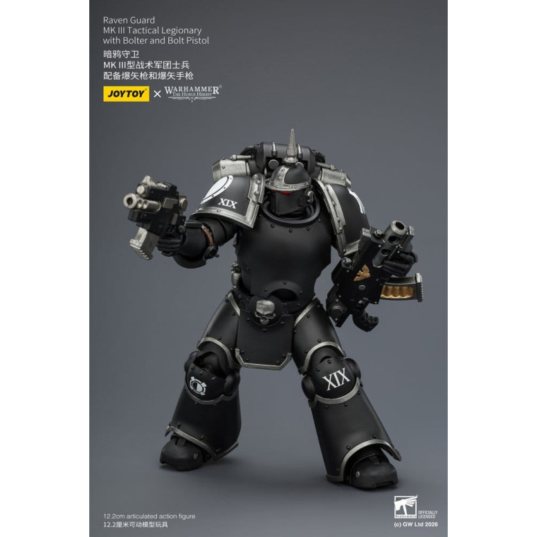 Joytoy - Warhammer - Squadra tattica Raven Guard Mk III - Legionario tattico Mk III con bolt e pistola bolt 1/18