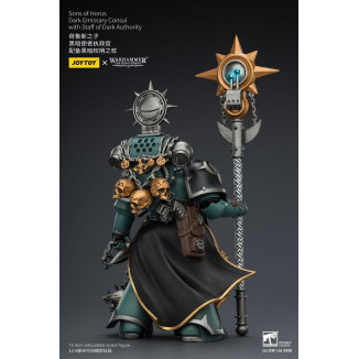 JoyToy Space Marines - Sons of Horus - Console emissario oscuro con bastone dell'autorità oscura 1/18 - L'eresia di Horus