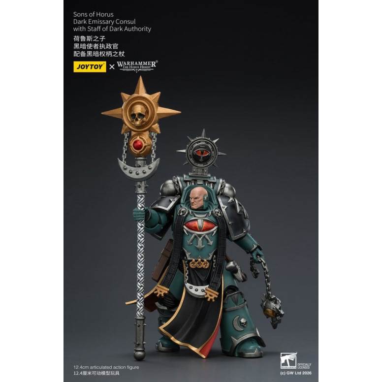 JoyToy Space Marines - Sons of Horus - Console emissario oscuro con bastone dell'autorità oscura 1/18 - L'eresia di Horus