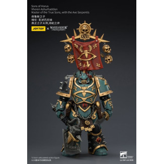JoyToy Space Marines - Sons of Horus - Vheren Ashurhaddon Maestro dei Veri Figli con l'Ascia Serpentis 1/18 - L'Eresia di Horus
