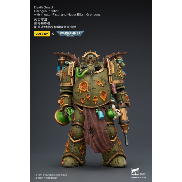 Joytoy - Guardia della Morte - Biologus Putrifier con pistola a iniezione e granate Hyper Blight 1/18 - Warhammer 40k