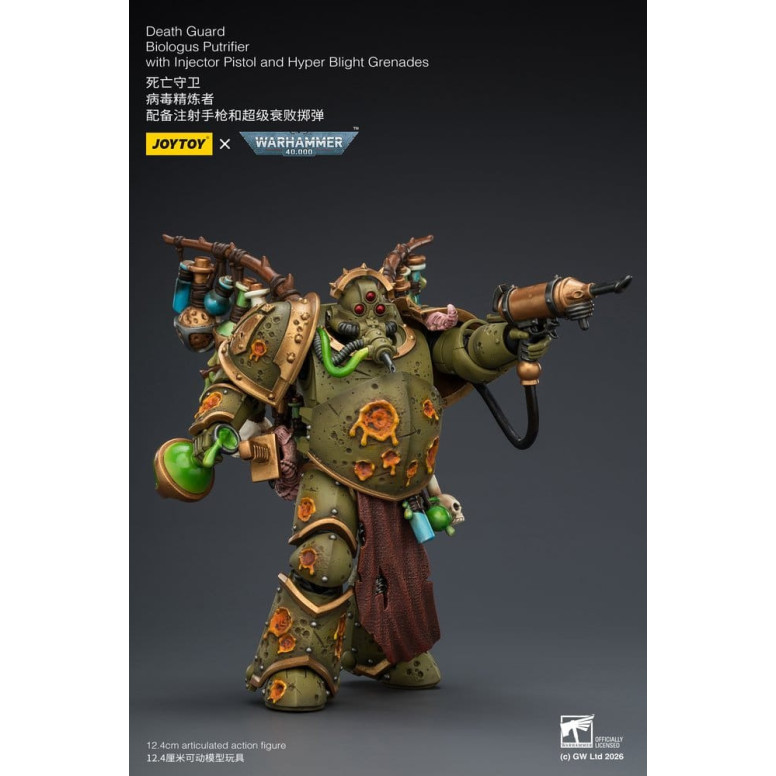 Joytoy - Guardia della Morte - Biologus Putrifier con pistola a iniezione e granate Hyper Blight 1/18 - Warhammer 40k