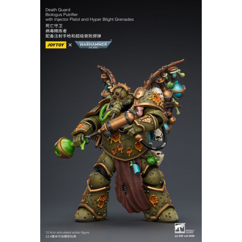Joytoy - Guardia della Morte - Biologus Putrifier con pistola a iniezione e granate Hyper Blight 1/18 - Warhammer 40k