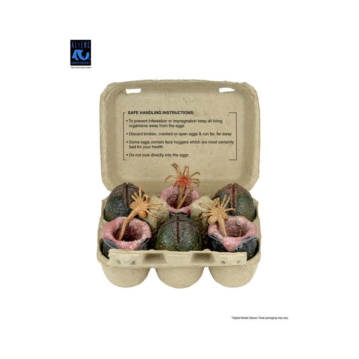 Neca Aliens - Cartone di uova aliene (40° anniversario) - Confezione da 6 accessori