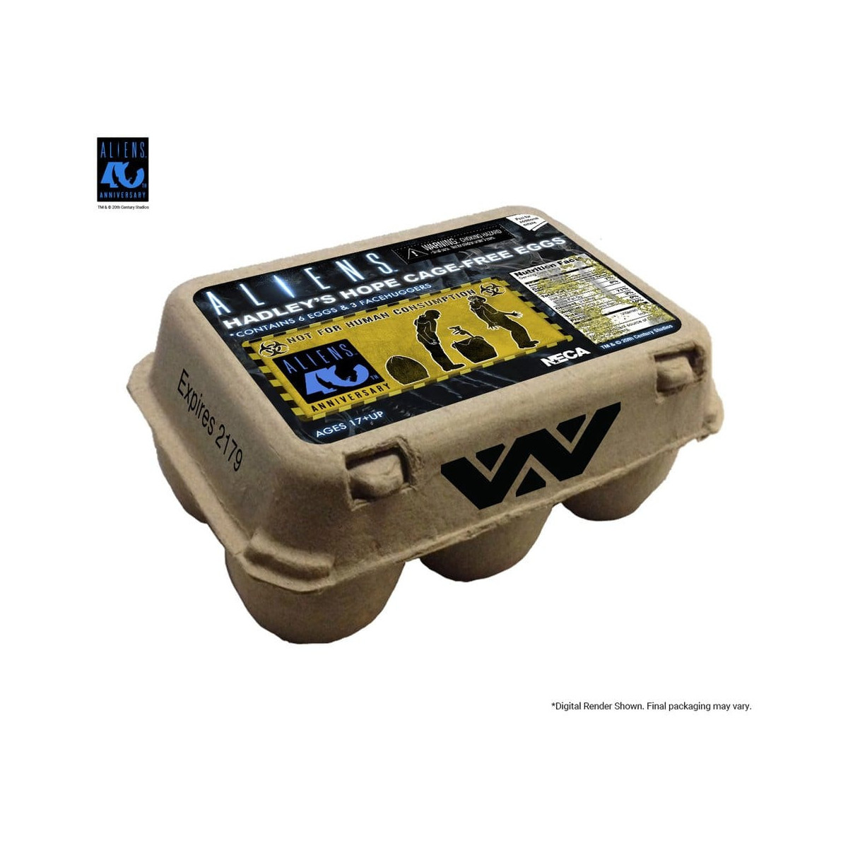 Neca Aliens - Cartone di uova aliene (40° anniversario) - Confezione da 6 accessori