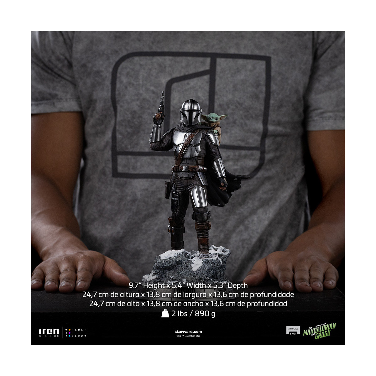 Iron Studios Star Wars - Il Mandaloriano e Grogu Art Scale 1/10 - Il Mandaloriano e Grogu Movie