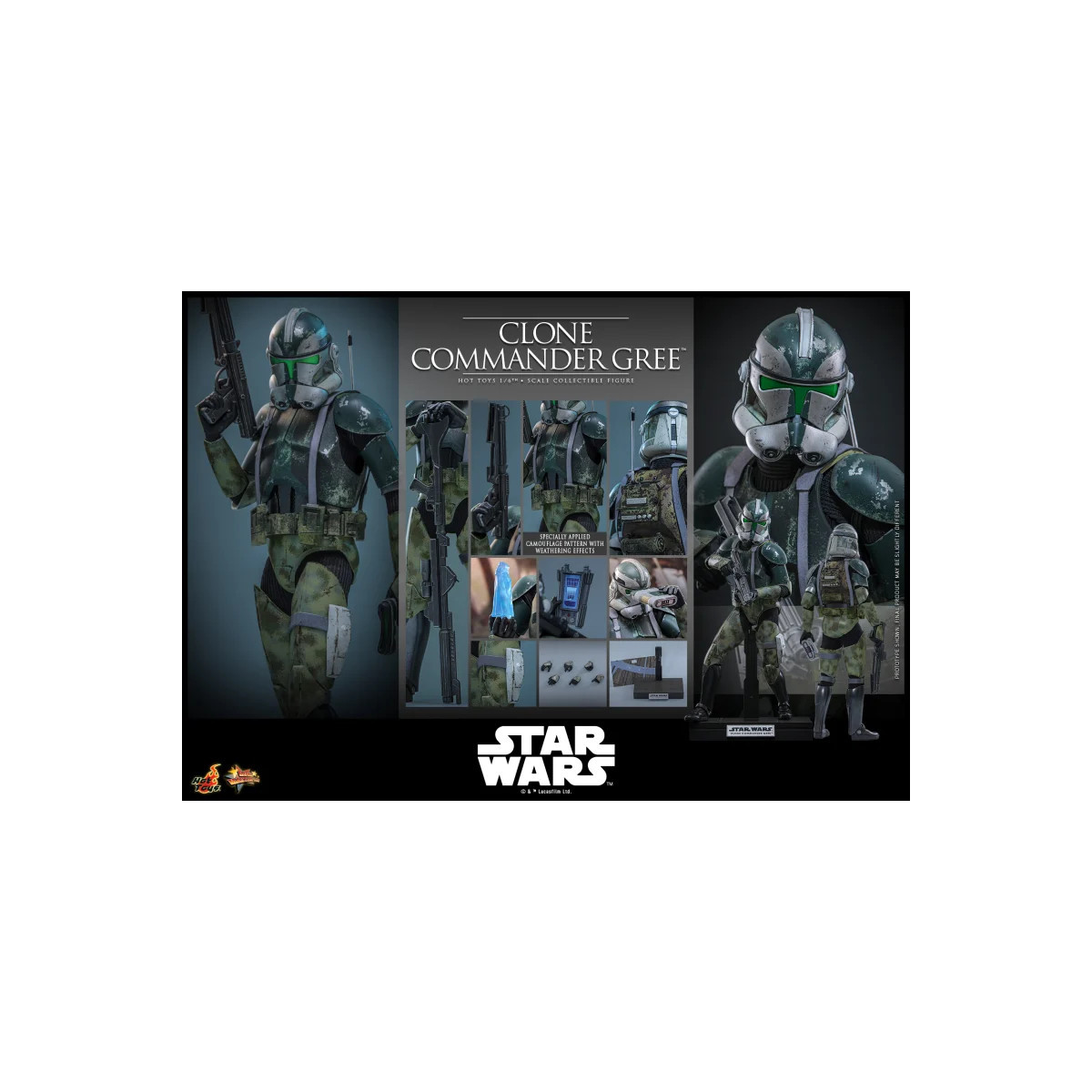 Hot Toys Star Wars - Comandante Clone Gree 1/6 MMS877 - Episodio III: La vendetta dei Sith