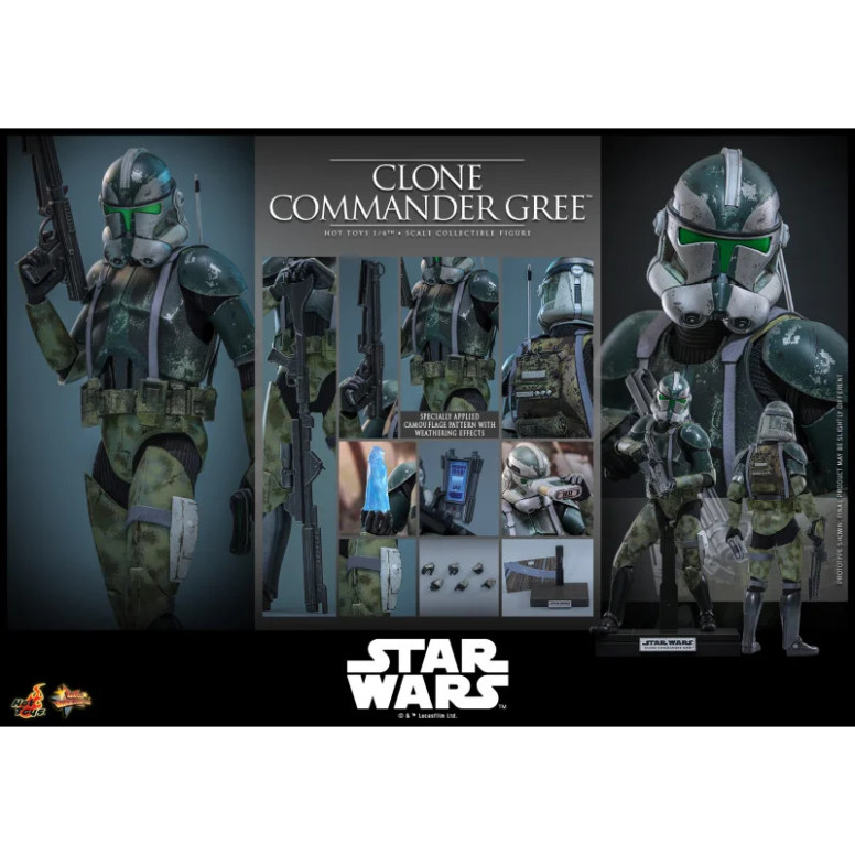 Hot Toys Star Wars - Comandante Clone Gree 1/6 MMS877 - Episodio III: La vendetta dei Sith