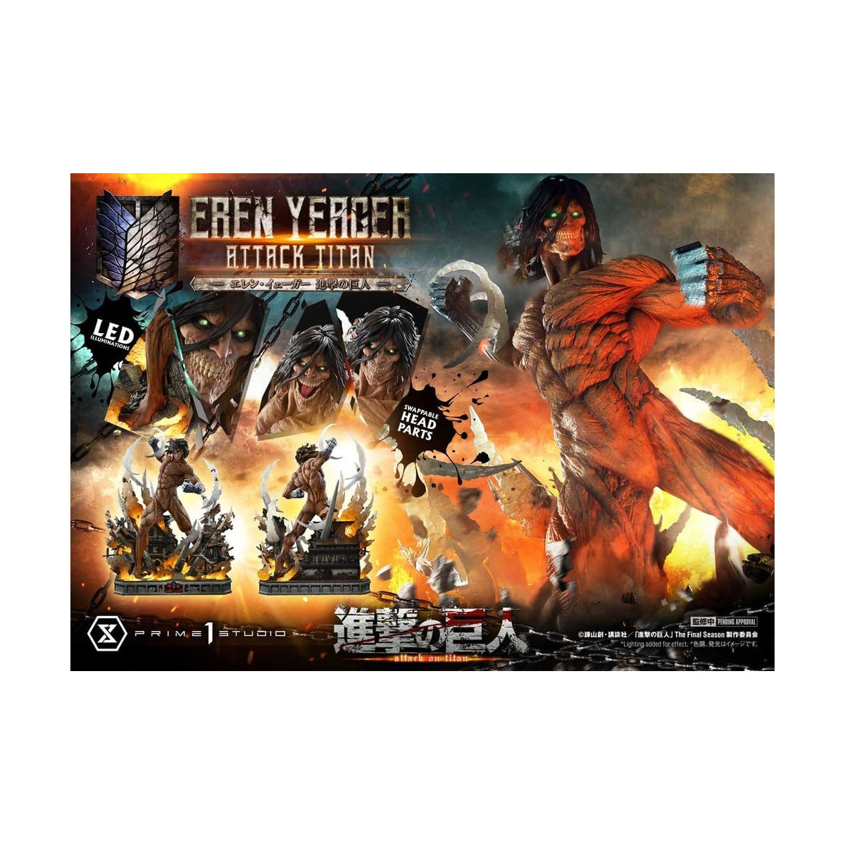 Prime 1 Studio Attack on Titan (animazione televisiva) Eren Yeager Attack Titan - serie Ultimate Diorama Masterline